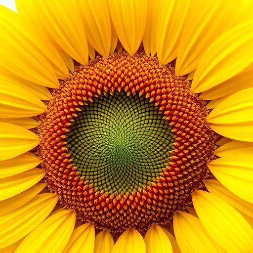 A close-up of a sunflower from Van Gogh's famous series, showing the vibrant yellow hues, intricate seed patterns, and textured brushwork.