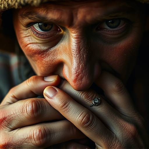 A detailed section of 'The Potato Eaters' focusing on the faces of the Dutch peasants and their hands, highlighting the realism and somber tones.